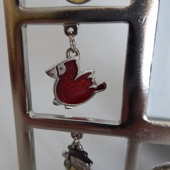 NEW CHRISTMAS HOLIDAY SILVER CHARM FRAME SNOWMAN CARDINAL - Picture 10 of 11